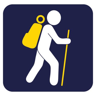 Simge illüstrasyon izole vektör işareti işaret hiking