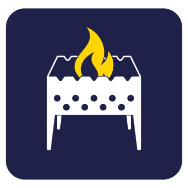 Kamp mangal simgesi. Vektör illustratio