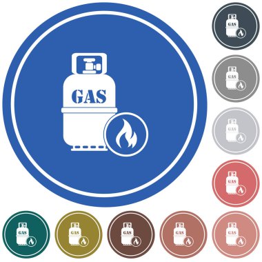 Kamp ocağı gaz şişesi simge vektör ile. Vektör çizim