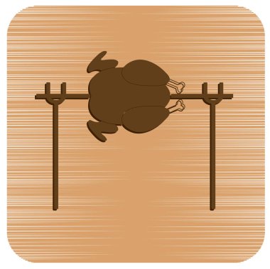 Izgara tavuk simgesi. Vektör illustratio