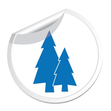 Köknar ağaçları orman düz simgesi 