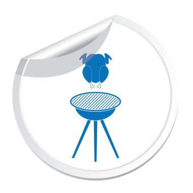 Izgara tavuk simgesi. Vektör illustratio