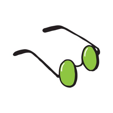 Gözlük güneş gözlüğü elle çizilmiş illüstrasyon vektör