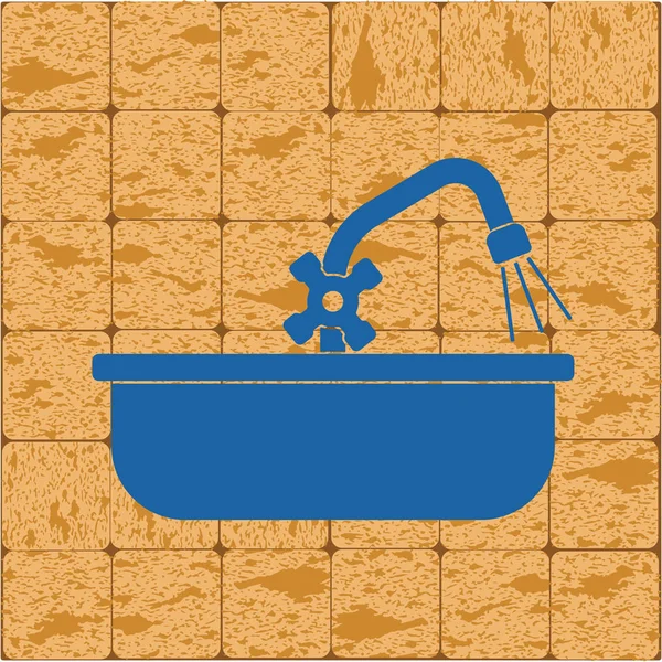 Plumbing Work Symbol Icon Vector Illustration — Stock Vector