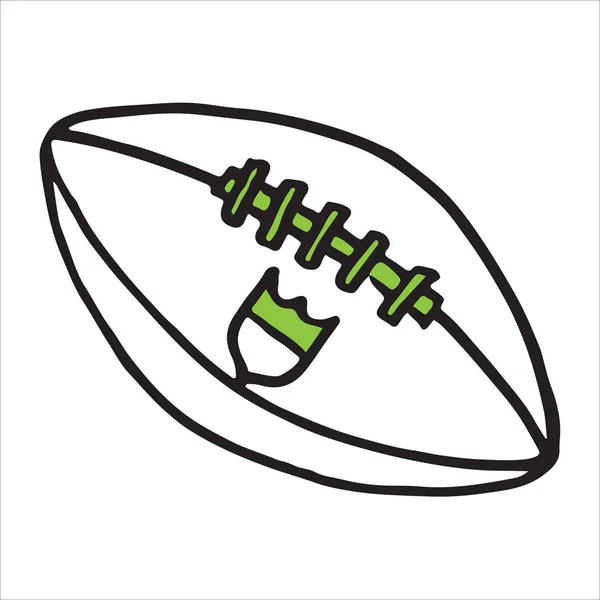 Hand Drawn American Football Ball White Background Vector Illustration — Stock Vector