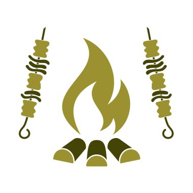 Izgara Kebap simgesi. Vektör illustratio