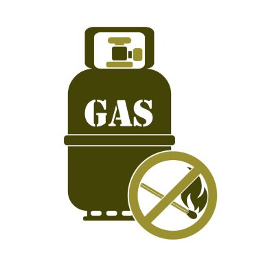 Kamp gaz şişesi simgesi. Düz simgesi izole. Vektör illustratio