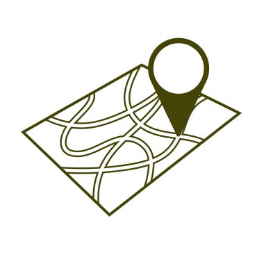 Harita simgesine işaret et. Vektör illüstrasyonu