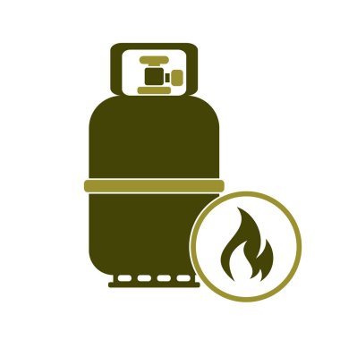 Kamp gaz şişesi simgesi. Düz simgesi izole. Vektör illustratio