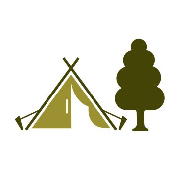 Stilize simge Turizm çadır. Vektör illustratio