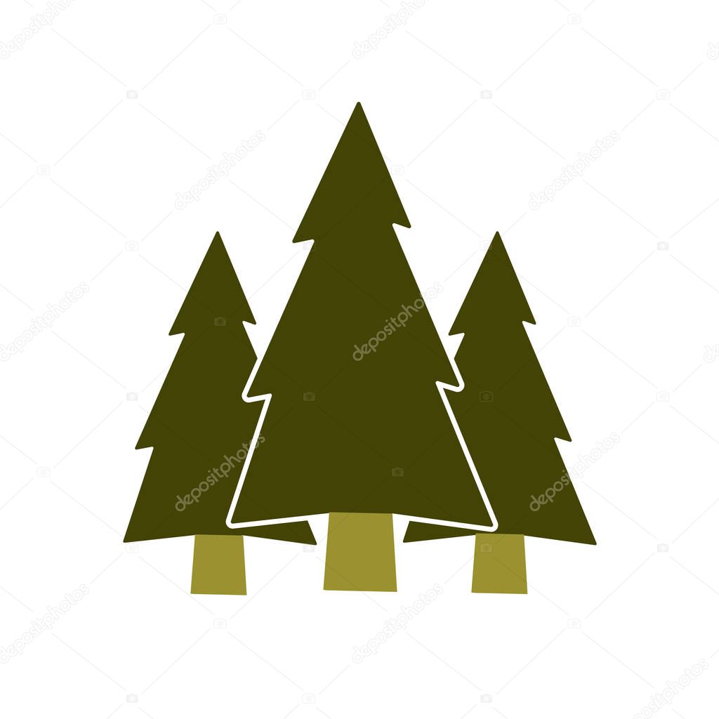 Fir Trees forest flat icon  