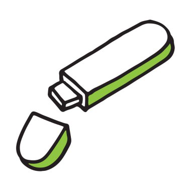 Flash disk doodle simgesi, illüstrasyon vektör