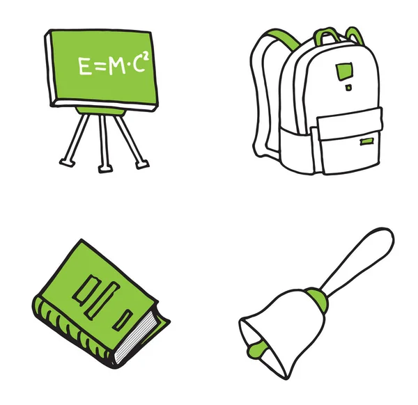 Eğitimleri ve Bilimleri dizi doodle simgeler. Vektör çizim
