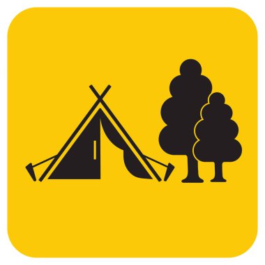 Stilize simge Turizm çadır. Vektör illustratio