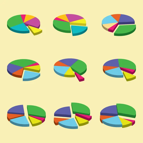 Üzleti Statisztika Pénzügyi Elemzés Növekedés Fejlesztési Koncepció Színes Izometrikus Diagramok — Stock Vector