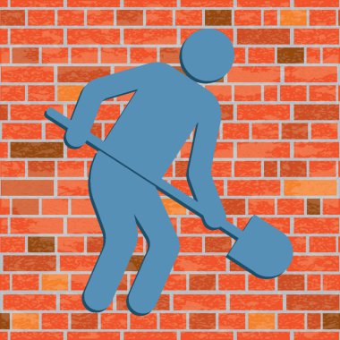 Kazıcı küreği simgesi olan. Vektör çizim