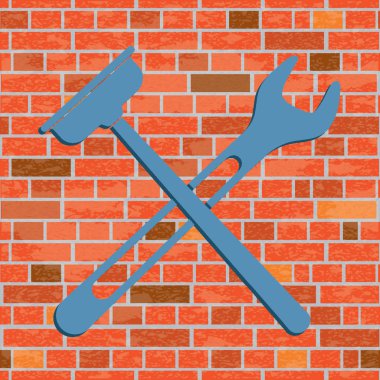 Sıhhi tesisat iş sembol simge. Vektör çizim