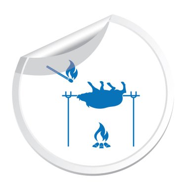 Izgara domuz simgesi. Vektör illustratio