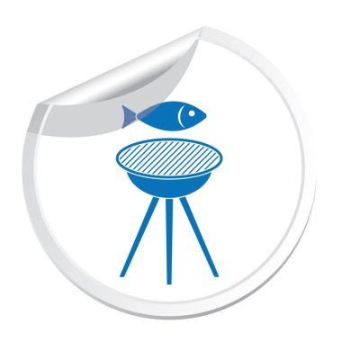 Izgara balık simgesi. Vektör illustratio