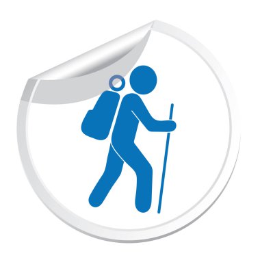 Simge illüstrasyon izole vektör işareti işaret hiking