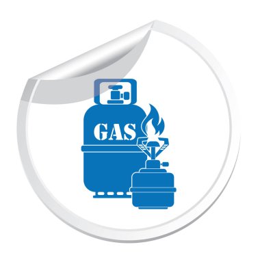 Kamp ocağı gaz şişesi simge vektör ile. Vektör çizim
