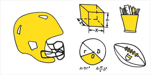 一套学校设备涂鸦图标 — 图库矢量图片