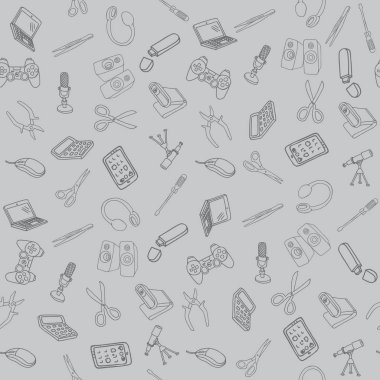 Seamless modeli içinde elle çizilmiş ofis, banka donatımı