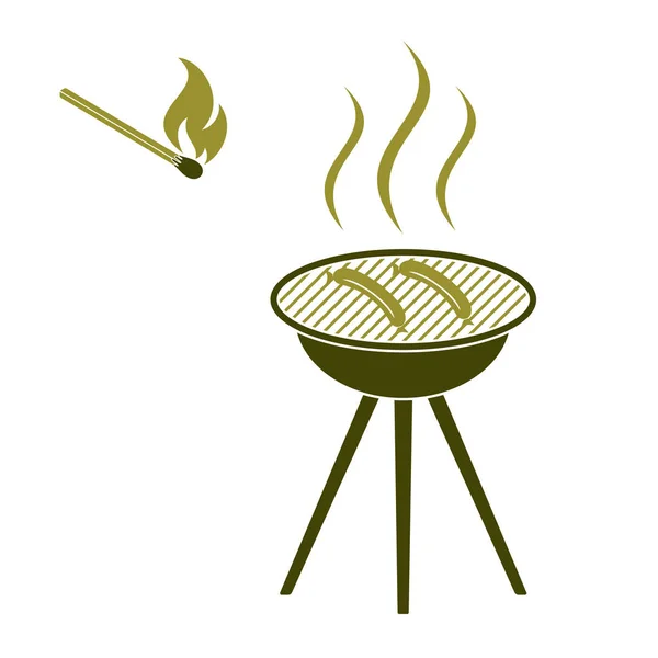 Barbecue worst pictogram — Stockvector