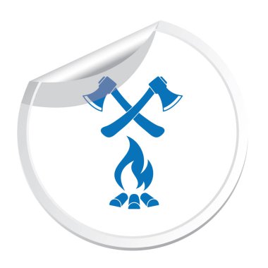 Balta ve kamp ateşi simgesi