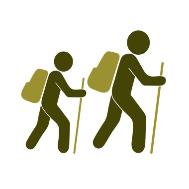 Pusula simgesini turistlerle hiking