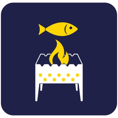 Mangal ızgara balık simgesiyle