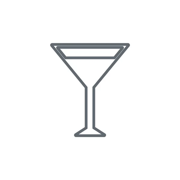 Koktejlové sklenice znamení s ikonou vodka martini — Stockový vektor