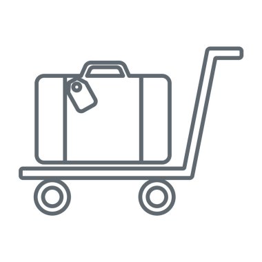 Bagaj Trolley Düz Simgesi