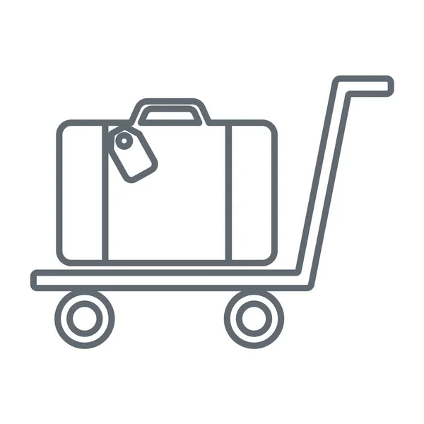 Wózek bagażowy płaska ikona — Wektor stockowy