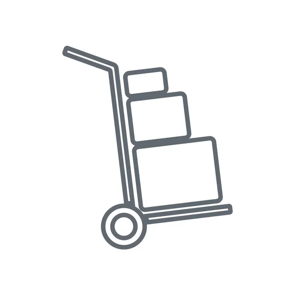 Zavazadlový vozík plochá ikona — Stockový vektor