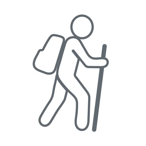 Illustrazione icona escursionistica — Vettoriale Stock