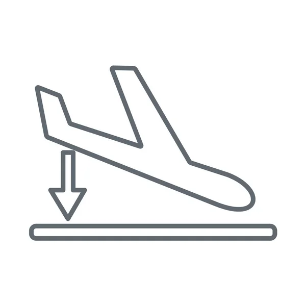 Icono de avión de aterrizaje de salida simple — Archivo Imágenes Vectoriales