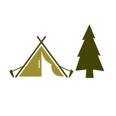 Turist çadır stilize simgesi
