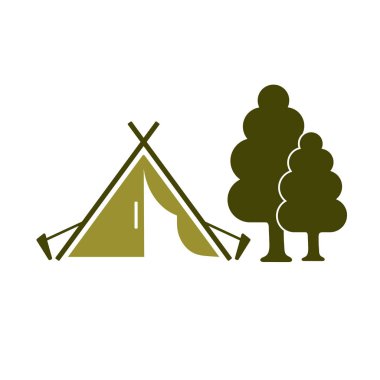 Turist çadır stilize simgesi