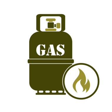 Gaz şişesi simge vektör ile Kamp ocağı