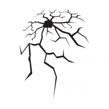 Bir duvarda veya zeminde koyu delik, yıkılmış duvar