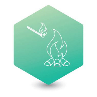 Kamp ateşi siluet simge