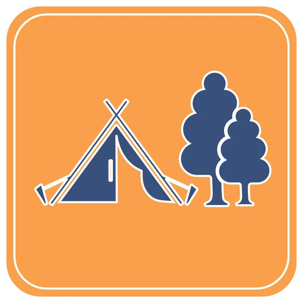 Стилизованная икона туристической палатки — стоковый вектор