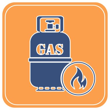 Gaz şişesi simge vektör ile Kamp ocağı
