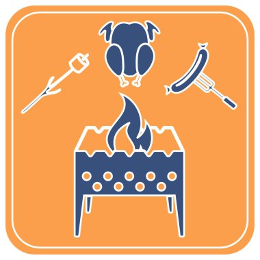 Brazier, zephyr, tavuk ve sosis simgesi