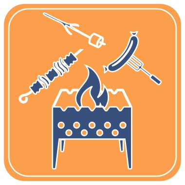 Brazier, zephyr, kebap ve sosis simgesi