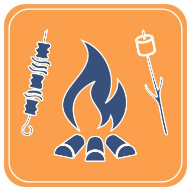 Izgara zephyr ve kebap simgesi