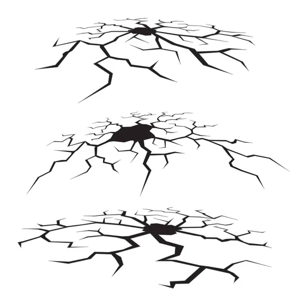 Bir duvarda veya zeminde koyu delik, yıkılmış duvar, vektör çizimi