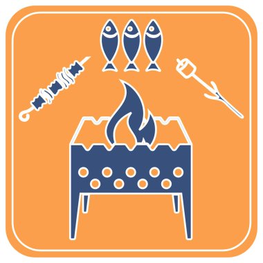 Mangal zephyr, kebap ve balık simgesi