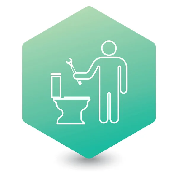 Plumbing work symbol icon — Stock Vector